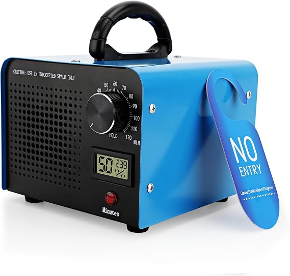 Ozonator Generator 40,000mg/h, Ozonator Machine Odor Removal, High Capacity Portable Deodorizer Machine Odor Elimination for Industrial, Home, Commercial Car, Home, Room, Smoke and Pet(Blue)