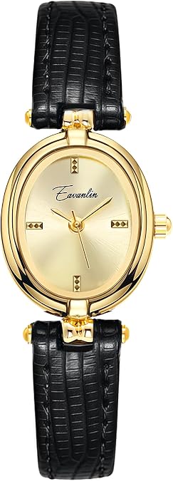 CARLIEN Women's Vintage Fashion Small Gold Oval Quartz Watches