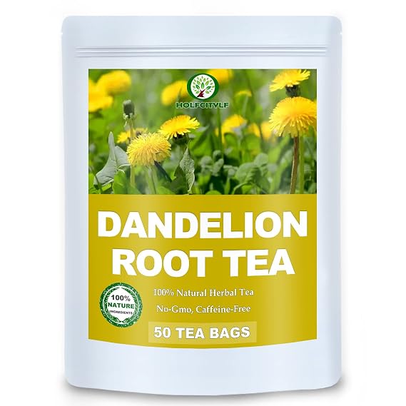 Roasted Dandelion Root Tea, 50 Tea Bags, 100% Natural Dandelion Tea Bags