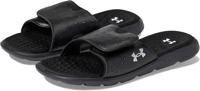 Under Armour Women's Ignite Pro Slide, (001) Black/Black/White, 9, US