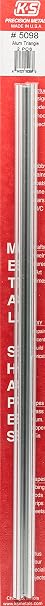 K&S Precision Metals Triangular Aluminum Tube 5098 12" Long DIY Crafts, Modeling, Furniture, Displays, Made in USA, 2 Tubes