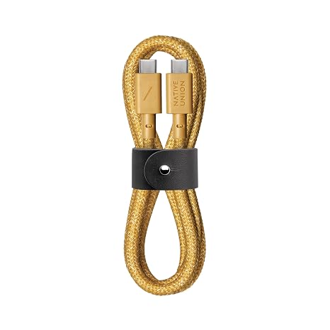 Native Union Type-C Belt Cable - 4ft Ultra-Strong USB-C to USB-C Charging Cable for iPhone 17/17 Pro/17e, iPhone Air, iPad Pro/Air (M4), MacBook Air (M5), Galaxy S26/S25, Flip/Fold 7 (Kraft)