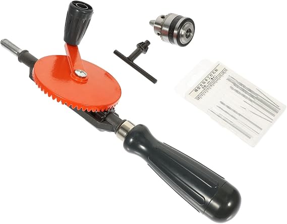 Veemoon 1set Hand Drill Tool Manual Drill with Capacity for Woodworking Ergonomic Handle for Comfort and Control for Projects
