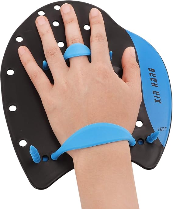 Kids Adults Swimming Hand Paddles Adjustable Professional Swim Training Hand Fin Flipper Flat Paddle for Men Women Children