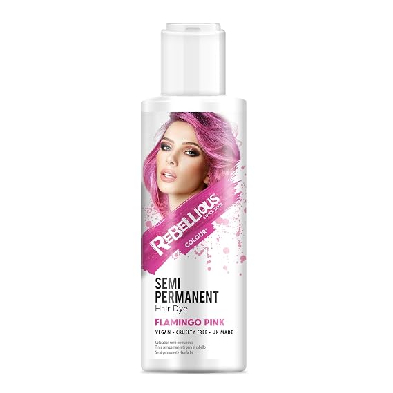 Rebellious Colours Vegan Semi Permanent Hair Dye Colour 70ml (Flamingo Pink)