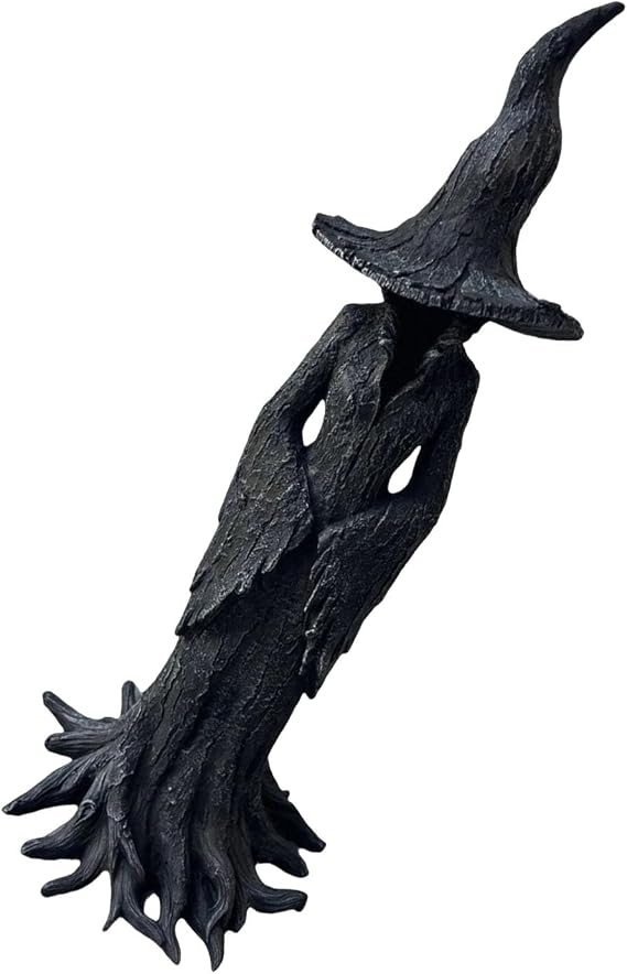 Halloween Decorations Hand Painted Cracker Barrels Witch Statue Halloween Resin Figurines,Table Centerpieces Home Decors