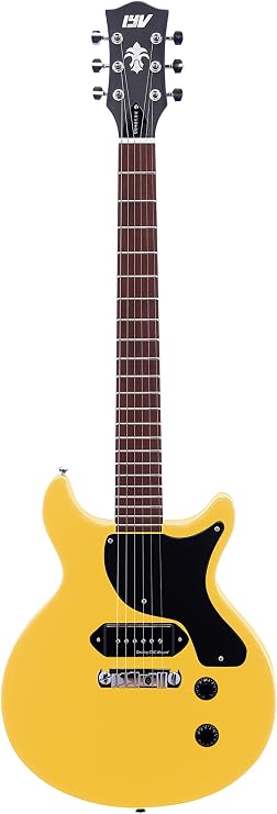 IYV 6 String ILJR-200 Solid Basswood Body Electric Guitar, TV Yellow, Right