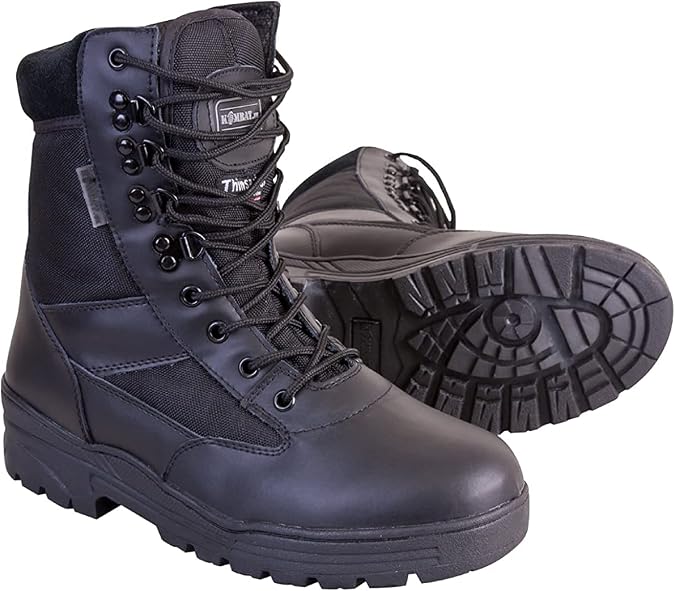 Mens Combat Military Black Army Patrol Hiking Cadet Work High Leather Boot