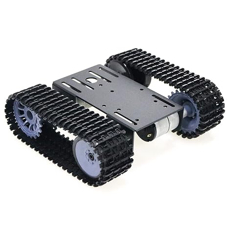 Professional Smart Robot Tank Car Chassis for School Eduactional Science Kits, DIY RC Tracked Robotic Obstacle Avoidance Platform Crawler Model with 2pcs Plastic Caterpillars, Remote Control STEAM