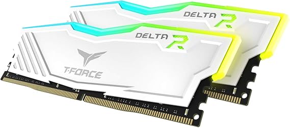 TEAMGROUP TF4D416G3200HC16FDC01 Tri-Force Delta RGB DDR4 3200MHz 16GB 2 x 8GB PC4-25600 Desktop Memory, White, Compatible with Intel XMP2.0