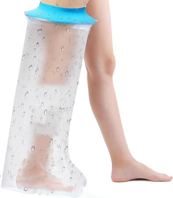 Waterproof Leg Cast Cover for Shower Bath, Adult Full Leg Cast Shower Protector, Watertight Seal Cast Cover Leg for Knee Foot Ankle, No Mark on Skin Reusable (Adult Long)