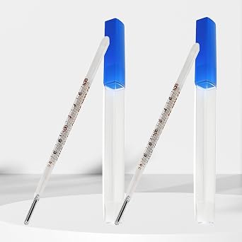 F & C Oral Thermometer for Adults and Kids 2PCS - Glass Thermometer for Rectal Temperature - Accurate Easy Reading - AiBi TECH