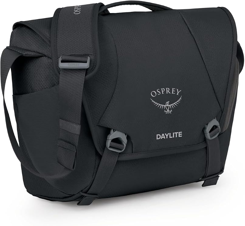 Osprey Daylite 12L Messenger Bag - Durable Crossbody Shoulder Bag with Laptop Sleeve and Bottle Pocket