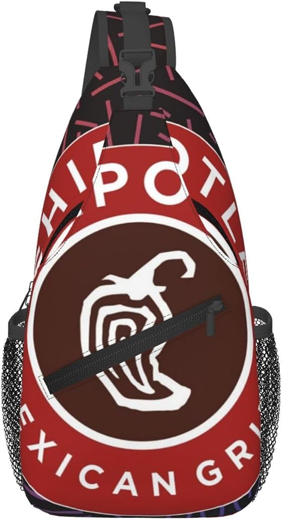 Black Chipotle Mexican Grill Classic Crossbody Backpack Chest Shoulder Bag Lightweight One Strap Travel Hiking Daypack
