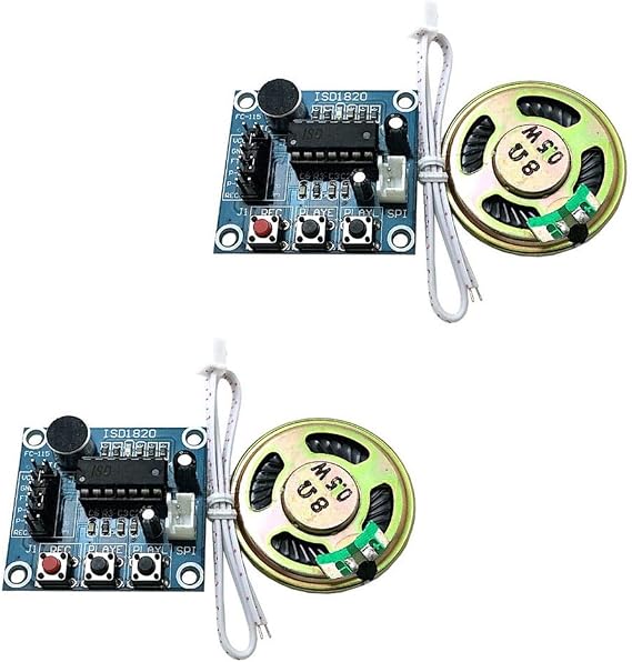 Ximimark 2Pcs ISD1820 Sound Voice Recording Playback Module Sound Recorder Board With Microphone Audio Loudspeaker