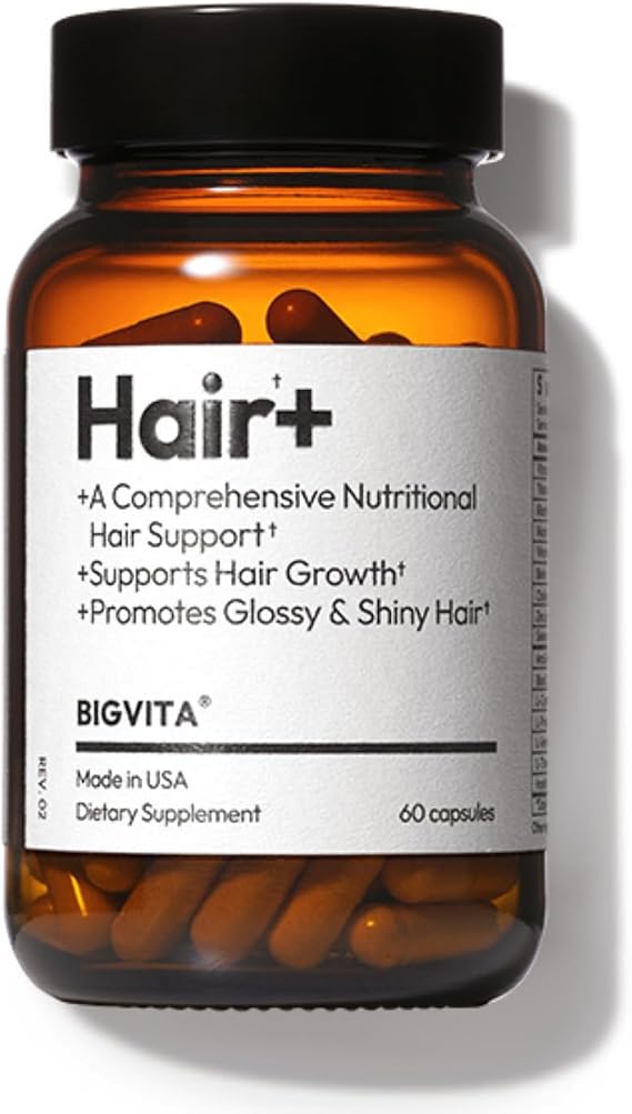 BIGVITA Hair Growth Supplement Fast Hair Regrowth for Thicker, Fuller Hair | AnaGainTM Nu, Biotin, Black Sesame Extract | Hair Loss Support for Women & Men | Vegan, Gluten-Free 1 Month Supply