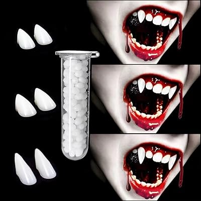 CPSYUB Cosplay Vampire Fangs Teeth with Adhesive, Cosplay Accessories Halloween Party Prop Decoration Fake Vampire Teeth, Werewolf Fangs Vampire Dentures for KidsAdults 3 Pairs