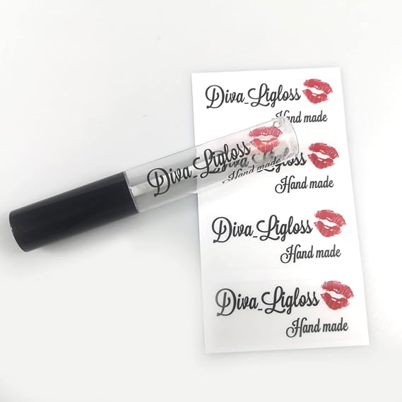 Customized 100 Pack Clear Sticker Labels for Lip Gloss and Lipstick - DIY Personalized Cosmetic Labels (30x25mm)