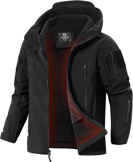 FREE SOLDIER Men's Hooded Waterproof Softshell Jacket
