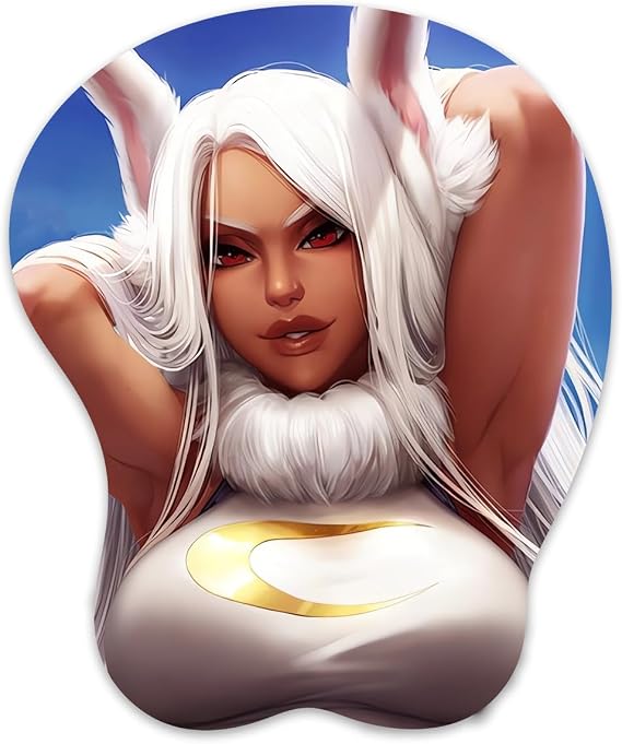 3D Mouse Pad Oppai Mousepad with Soft Gel Wrist Rest Anime Manga Gaming Boob pad Anti-Slip Mouse Mat,Mirk
