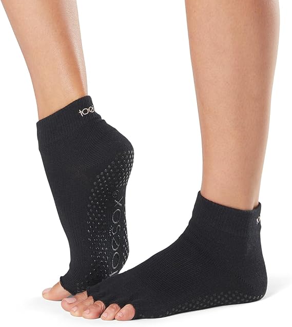 toesox Grip Pilates Barre Socks Non Slip Ankle Half Toe for Yoga & Ballet