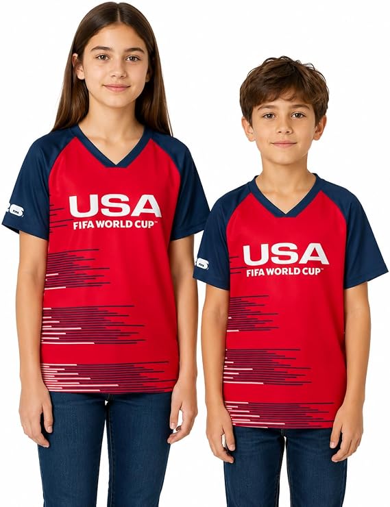 Outerstuff Official FIFA World Cup 2026 Team USA Kids Jersey T-Shirt Youth Boys & Girls Soccer Fan Tee