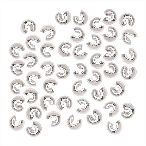 Real Silver Plated Crimp Bead Covers 3mm (144)