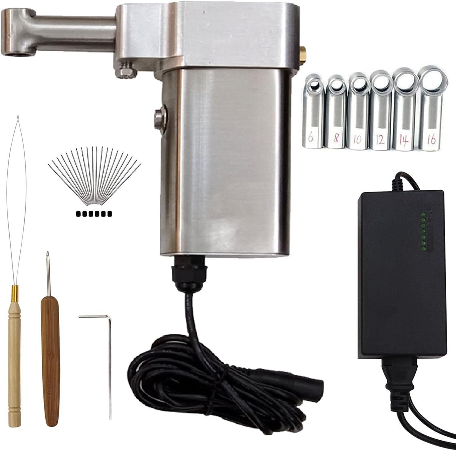 Instant Dreadlock Machine, Portable Dreadlock Maker Crochet Machine, Automatic Dreadlock Machine, 6/8/10/12/14/16mm6*Braid Head