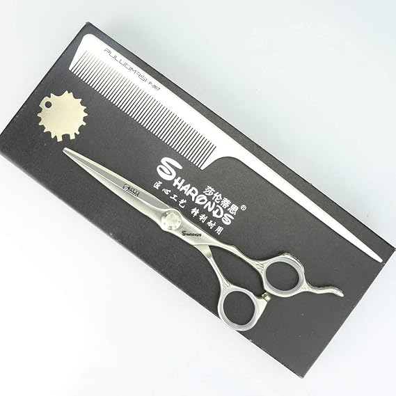 6" Silver Hairdressing Scissors Cutting Scissors with Scissors Box Comb Adjuster