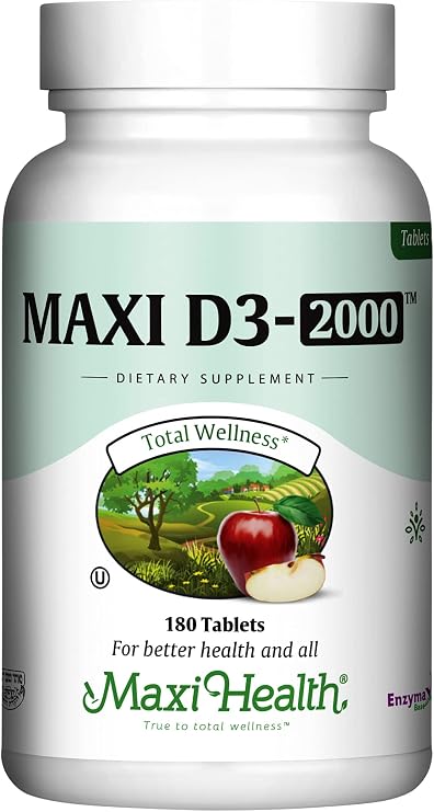Maxi Health Vitamin D3 2000IU Supplement (180 Tablets)