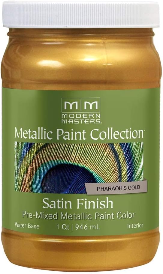 qt Modern Masters ME660 Pharaohs Gold Metallic Paint Collection, Satin Water-Based Decorative Metallic Paint