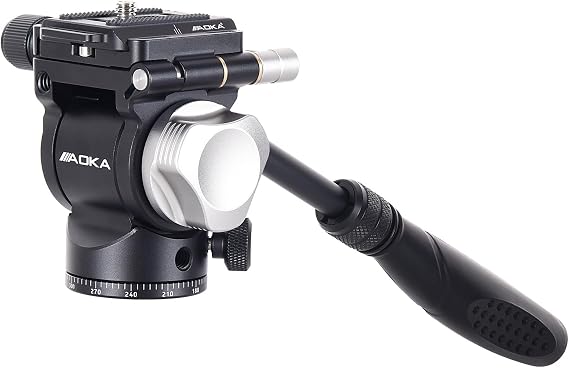 AOKA Tripod Fluid Head,Damped Overhead and Low-Angle Shooting, Adjustable Platform for Vertical Shooting,Arca Swiss-Compatible Fluid Head Mount-ST3 (ST3)