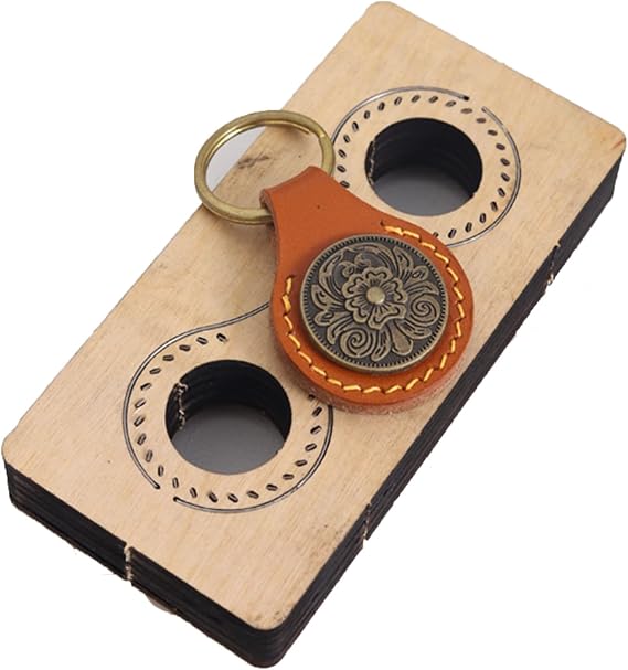 Leather Cutting Dies, Keychain Die Metal Cutter Wooden Mold for Leather DIY Craft Making (Style A)