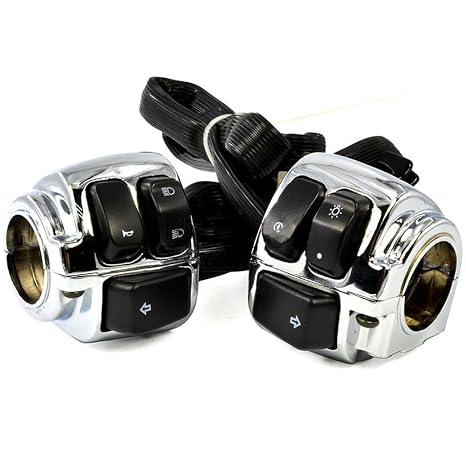 Chrome 1" Handlebar Switch Controls with Harness for Harley