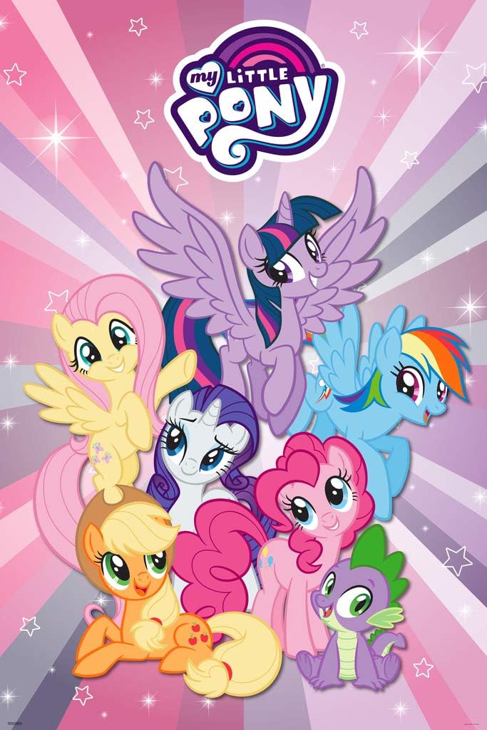 Pyramid America My Little Pony Group Cute Kids Room Animated Cartoon Series Cool Wall Decor Art Print Poster 24x36