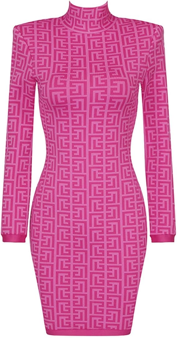 meilun Long Sleeve Mini Bandage Dress for Women Jacquard Sexy Formal Ladies Dresses for Wedding Guest