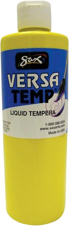 Sax Versatemp Heavy-Bodied Tempera Paint, Primary Yellow, 1 Pint - 1440696, 16 Fl Oz (Pack of 1)
