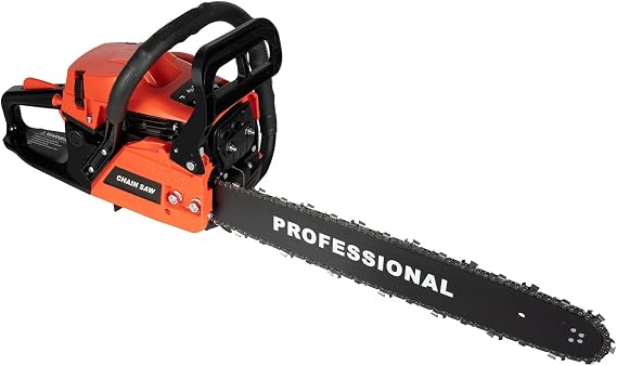 58CC Gasoline Chainsaw 20 Inch Gas Powered Chainsaw Cutting Wood Gas Sawing Chain Saw Set 2.6KW Gasoline Handheld Cordless Chain Saws for Farm Garden and Ranch