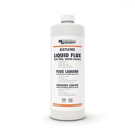 MG Chemicals 837LFWS Unleaded Water Soluble Flux, 1 Litre, Bottle, Clear (837LFWS-1L)