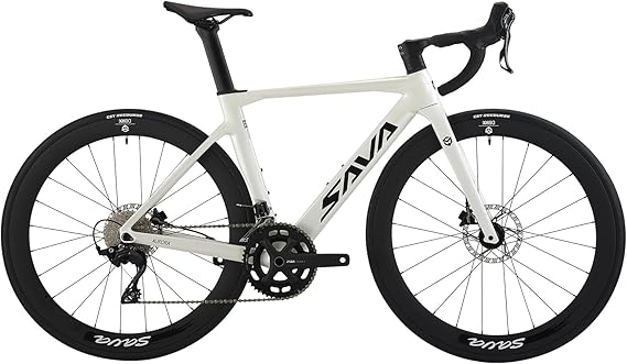 SAVADECK Carbon Fiber Road Bike, Full Carbon Racing Road Bike 22 Speed, ULTEGRA R8000 Groupset and R8020 Hydraulic Disc Brakes with Thru Axle System