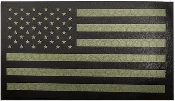 Black/Tan Us IR Infrared Reflective USA Flag Patch Military Morale Uniform Reflective Patch (bk/t)