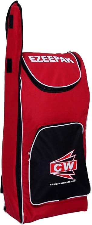 CW EZEE PAK Shoulder Cricket kit Bag Red/Black,Duffel Backpack Cricket Extra Side Bat Compartment Red Black