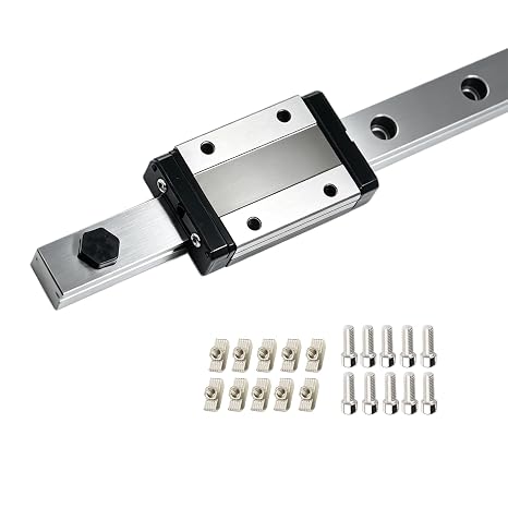 Iverntech 200mm MGN12 Linear Rail Guide with MGN12H Stainless Steel Black Carriage Block for Ender 3, Corexy, Tronxy, Delta Kossel 3D Printers Upgrades and CNC Machine