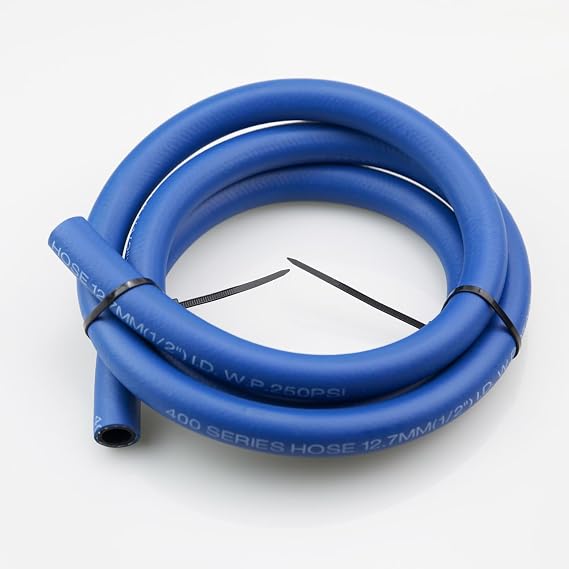 Blue -8 AN NBR Push on Hose Fuel Line Compatible with Fuel System, E85, E10, Oils, Ethanol, Lubricants and Coolant (2 feet, AN8, 1/2 ID)