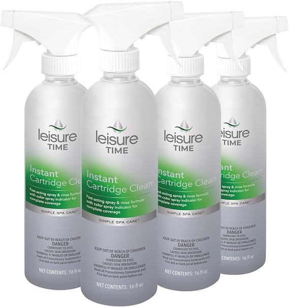 Leisure Time S-04 Instant Cartridge Cleaner for Spas and Hot Tubs, 1-Pint, 4-Pack