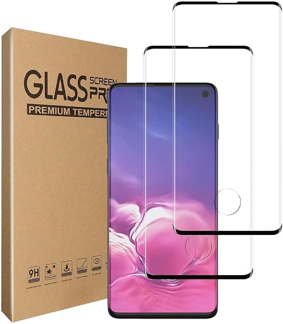GAPlus [2-Pack] Screen Protector for Samsung Galaxy S10 Tempered Glass Film, [Case Friendly][Anti-Scratch][Anti-Shatter] For Samsung Galaxy S10