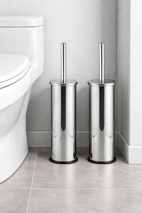 ARVALE 2 Adet Krom WC Paslanmaz Klozet Fırçası