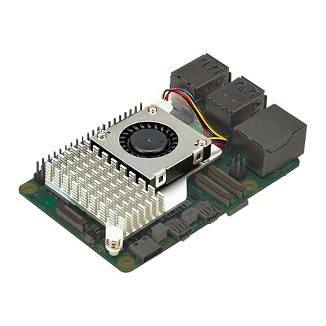 Yahboom Raspberry Pi 5 Active Cooler Heatsinks for Pi5 Raspberry Pi Official Intelligent Cooling PWM Fan Case and Acrylic Case for Pi 5 (pi5 Active Cooler)