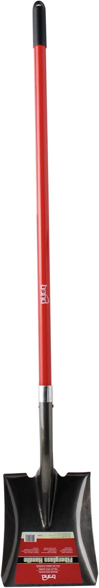 Bond LH003 Long-Handle Fiberglass Square Head Shovel, Red