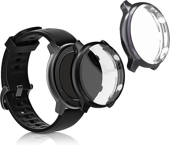 kwmobile 2 x Silicone Case for Huami Amazfit GTR 2 / 2e Protective Case - Full Body Display Cover Set Made of Silicone - Black / Grey